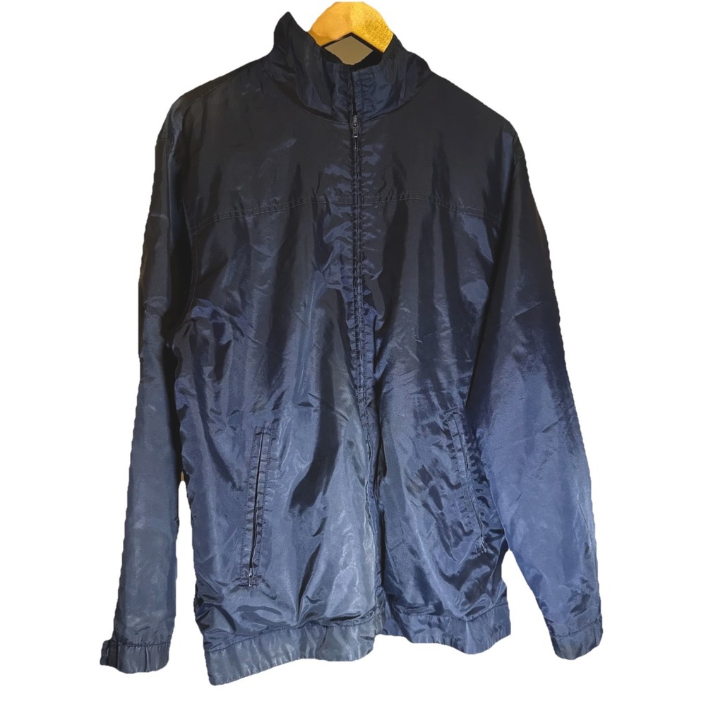 Cherokee Long Sleeve Jacket Navy  Men's Medium Mens Stand-Up Collar Full Zip Top